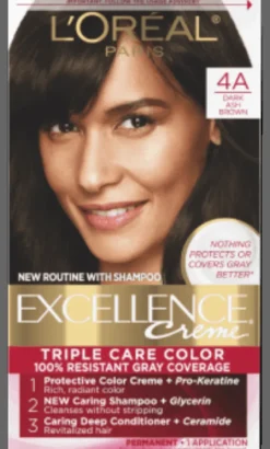 L'Oreal Crème Permanent Triple Care Hair Color 4A Dark Ash Brown Sale