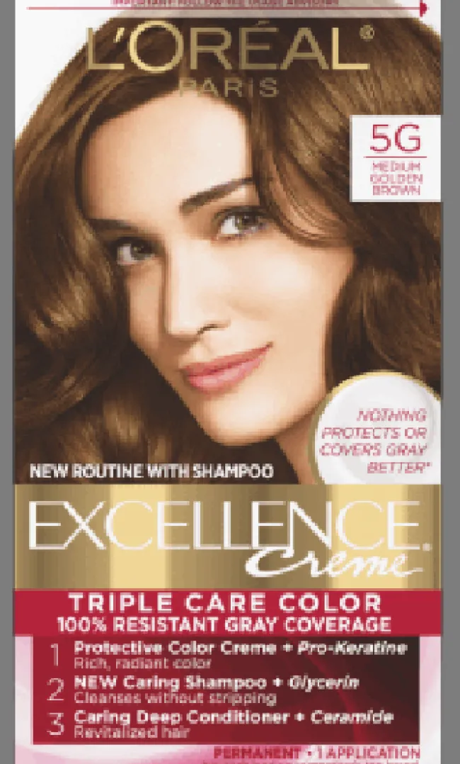 L'Oreal Crème Permanent Triple Care Hair Color 5G Medium Golden Brown Fashion