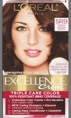 L'Oreal Crème Permanent Triple Care Hair Color 5RB Medium Reddish Brown Fashion