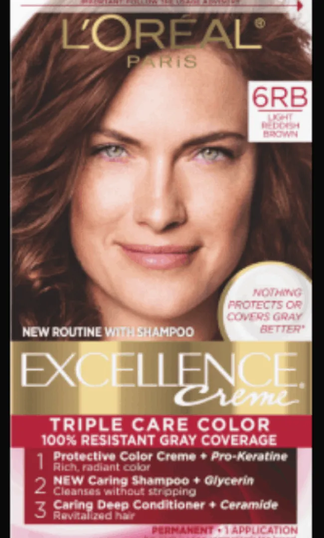 L'Oreal Crème Permanent Triple Care Hair Color 6RB Light Reddish Brown Clearance