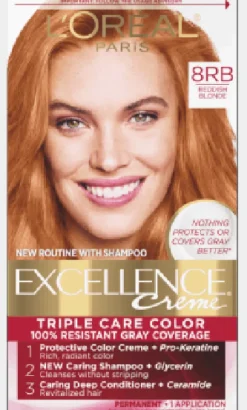 L'Oreal Crème Permanent Triple Care Hair Color 8RB Medium Reddish Blonde Online