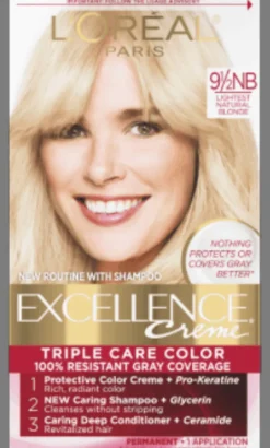 L'Oreal Crème Permanent Triple Care Hair Color 9½NB Lightest Natural Blonde New