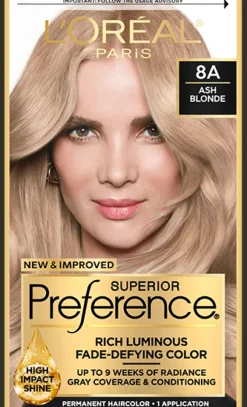 L'Oreal Fade-Defying Shine Permanent Hair Color 8A Ash Blonde Online