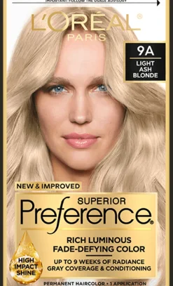 L'Oreal Fade-Defying Shine Permanent Hair Color 9A Light Ash Blonde Hot