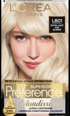 L'Oreal Fade-Defying Shine Permanent Hair Color LB01 Extra Light Ash Blonde Sale