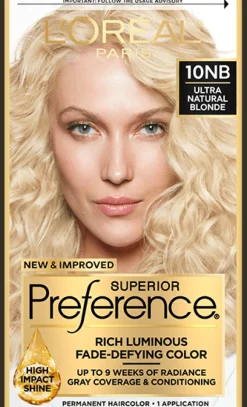 L'Oreal Fade-Defying Shine Permanent Hair Color 10NB Ultra Natural Blonde Sale