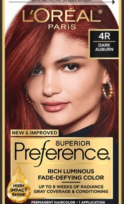 L'Oreal Fade-Defying Shine Permanent Hair Color 4R Dark Auburn Fashion
