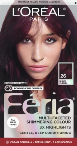 L'Oreal Multi-Faceted Shimmering Permanent Hair Color 26 Black Cherry New