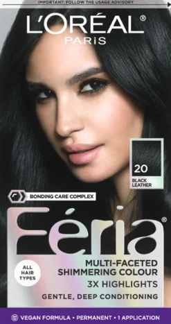 L'Oreal Multi-Faceted Shimmering Permanent Hair Color 20 Black Leather Online