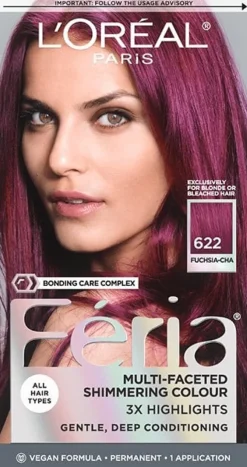 L'Oreal Multi-Faceted Shimmering Permanent Hair Color 622 Fuchsia-cha New