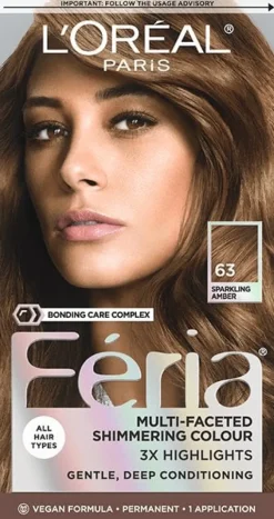 L'Oreal Multi-Faceted Shimmering Permanent Hair Color 63 Sparkling Amber Sale