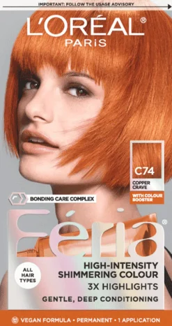 L'Oreal Multi-Faceted Shimmering Permanent Hair Color C74 Copper Crave Clearance