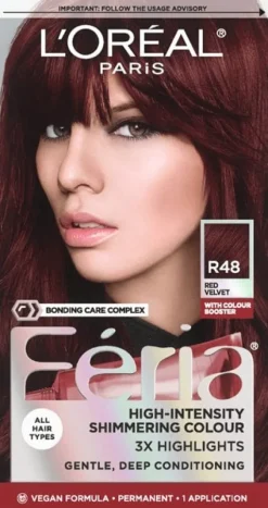 L'Oreal Multi-Faceted Shimmering Permanent Hair Color R48 Red Velvet Hot