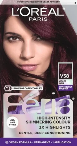 L'Oreal Multi-Faceted Shimmering Permanent Hair Color V38 Violet Noir Fashion