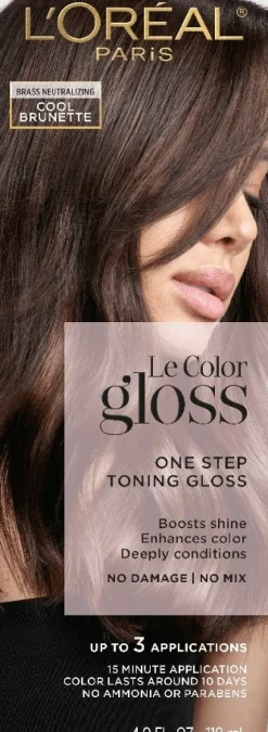 L'Oreal One Step In-Shower Toning Gloss Cool Brunette Clearance