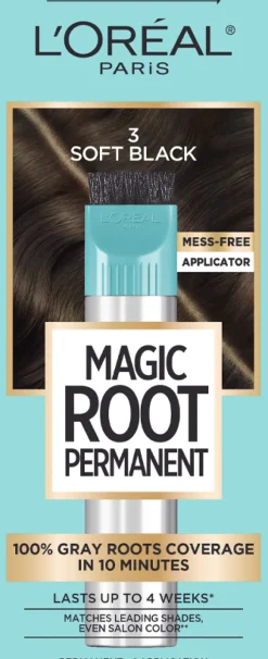 L'Oreal Permanent 10 Minute Root Coloring Kit 3 Soft Black Hot