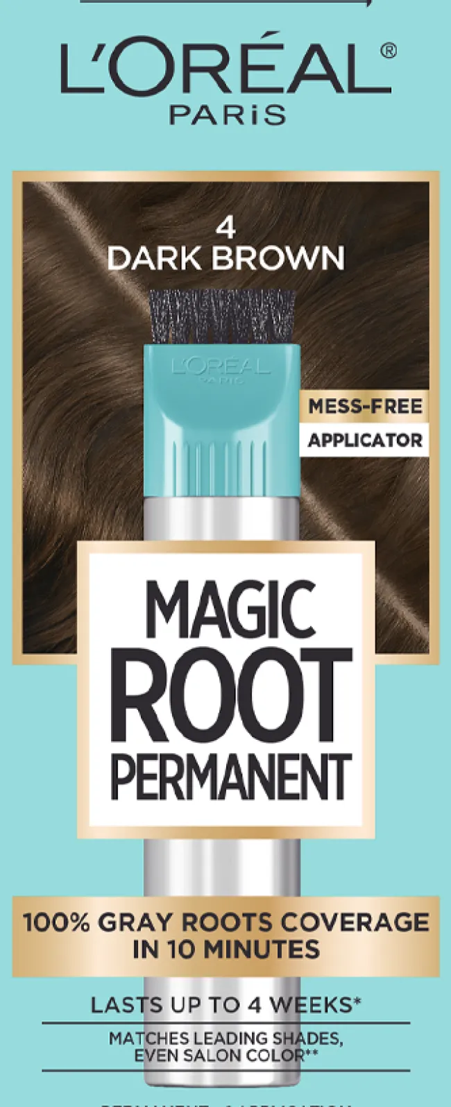 L'Oreal Permanent 10 Minute Root Coloring Kit 4 Dark Brown Clearance