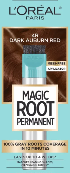 L'Oreal Permanent 10 Minute Root Coloring Kit 4R Dark Auburn Red New