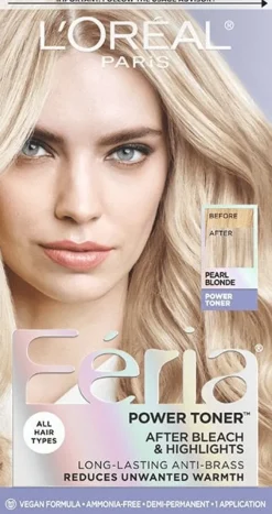 L'Oreal Power Toner, Long Lasting Anti Brass Toner Pearl Blonde Best