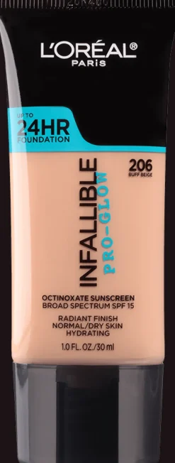 L'Oreal Pro-Glow Foundation 206 Buff Beige New