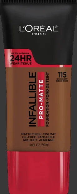 L'Oreal Pro-Matte Foundation Rich Ebony 115 Fashion