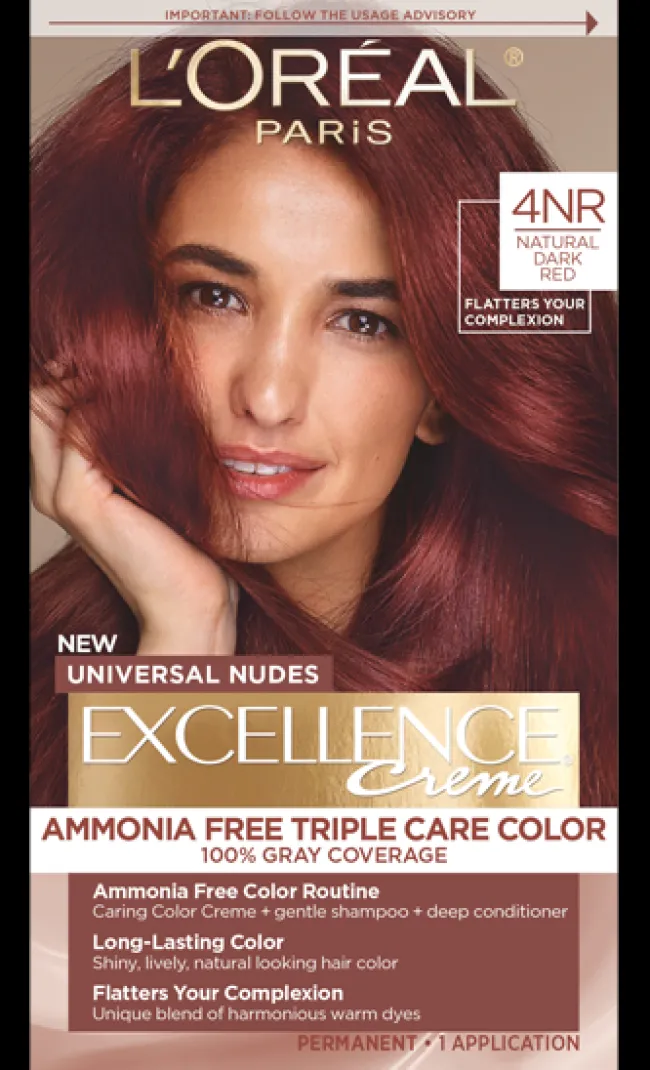 L'Oreal Universal Nudes Ammonia Free Permanent Hair Color Natural Dark Red 4NR Sale