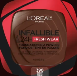 L'Oreal Up to 24H Fresh Wear Foundation in a Powder Ebony Best