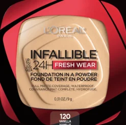 L'Oreal Up to 24H Fresh Wear Foundation in a Powder Vanilla New