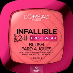 L'Oreal Up to 24H Fresh Wear Soft Matte Blush Fearless Coral Hot